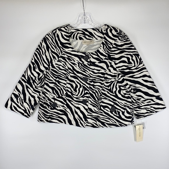 Jones New York Sport Zebra Striped Blazer NWT Medium - Picture 1 of 10